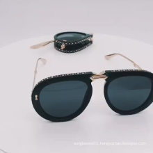 GuangZhou High Quality Diamond Sunglasses 2019 Folding Sunglasses Polarized